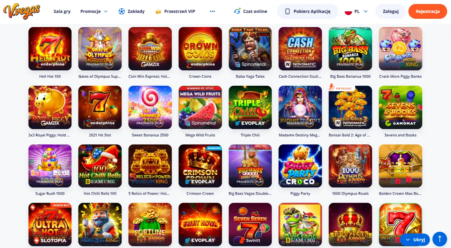 Biblioteka gier kasyna Vulkan Vegas i najlepsi dostawcy
